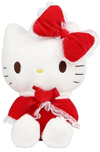 Hello-Kitty Plüsch, Hello-kitty Plüschtier, 20cm Kawaii Kuscheltier für Kinder, Hello-Kitty Deko Plushie, Cat Plush Spielzeug Geschenke für Mädchen