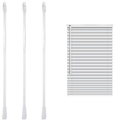 OAAO 3-Piece Vertical Blind Rod Set, Easy to Install, Acrylic Material, Transparent, 60cm x 5cm