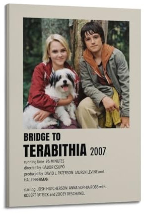 greb Filmposter Bridge to Terabithia auf Leinwand, Raumdekoration, ästhetisches Poster, künstlerisches Poster für Schlafzimmer, Wohnzimmer, Wände, 40 x 60 cm, Rahmen-Bridge to Terabithia