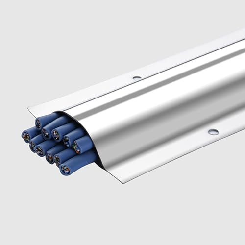 Stainless Steel Cable Covers, 1 M Long Wire Channels To Hide Wires Floor Wall Cables Management Kit for Power Telephone Line, Indoor Outdoor Cord Protector ( Color : Silver , Size : W 5.3cm/2.1in )