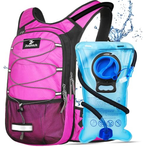 Zounich Trinkrucksack mit Thermofach, Laufrucksack mit 3L Trinkblase, Fahrradrucksack Wasserrucksack zum Wandern für Laufen, Radfahren, Camping, Skifahren, Outdoor-Aktivitäten