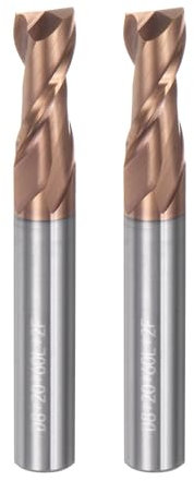 QUARKZMAN 2 Stück 8mm Durchmesser 8mm Schaft Vierkant-Nasenfräser 2 Schneiden HRC55 Hartmetall AlTiN-beschichtete CNC-Fräser-Werkzeuge für Endfräsen CNC-Bearbeitung, Schwarz