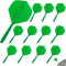 Pyroclasia 12 STK Darts Flights mit Schäfte Stabil Darts Zubehör Fusion Flights Dart Flyer mit Schaft Integrierte Festen Flights Kunststoff Dartschäfte Shaft Flight System Kombi(2BA) (Grün)