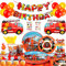 Décoration Anniversaire Pompier, 155 Pcs Décoration de Fête Pompiers & Vaisselle de Fête Pompiers - Ballon Camion de Pompier Banderole Assiette Gobelet Nappe etc Decoration Garcon Camion de Pompier
