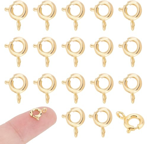 UNICRAFTALE 40 Stück 18K Vergoldete Federringverschlüsse 6mm Halsketten Armband Verbindungsverschlüsse Mini Federringverschlüsse Metallschmuckverschlüsse Für Die DIY Schmuckherstellung