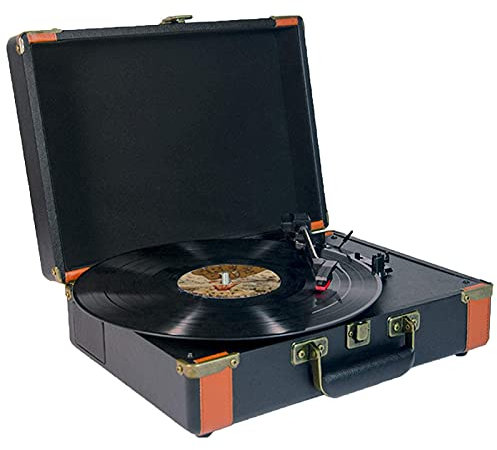 CNBYDK Tourne-Disque phonographe Bluetooth Vintage à 3 Vitesses, Tourne-Disque Portable, Tourne-Disque, Support de Lecture de Disque Vinyle 7/10/12 Pouces, Casque J