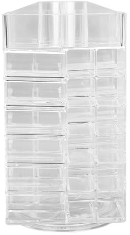 ARTOCT Transparenter Lippenstift-Tower, Lipgloss-Aufbewahrungs-Organizer, 360 Grad drehbarer Make-up-Lippenstift-Organizer mit 53 Fächern für Schminktisch