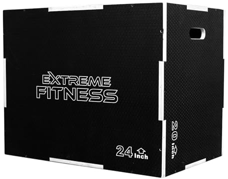 EXTREME FITNESS Wooden Plyo Jump Box Anti Slip Plyometric Boxes Strength Conditioning Workouts Multi Size Options