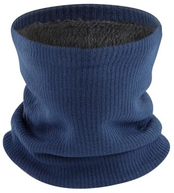 K.tchard Winter Neck Warmer Snood Thermal Snoods for Men Women Windproof Neck Gaiter with Soft Fleece Lined Double-Layer Infinity Ski Thicken Knitted Circle Scarf