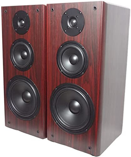 GAAHRQQQ Computer Stereo 80W 8 Inch High Medium and Low Three-Way Frequency Bookshelf HiFi Speaker Wooden Passive Floor Front Speaker