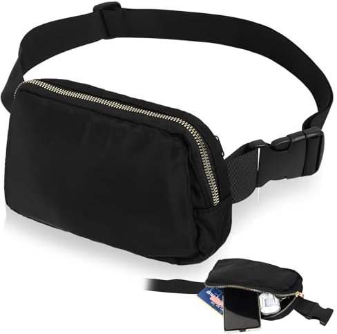 Bauchtasche Herren Schwarz, Gürteltasche Umhängetasche Hüfttasche Herren Damen, wasserdichte Handytasche Hüfttaschen mit Schultergurt Einstellbar, für Damen Herren Sport Running Fahrrad Camping