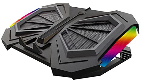 120mm Laptop Cooler Radiator Fan 4 Heights Adjustment Notebook Cooling Base 2 USB Port Fits 11-16 Inches