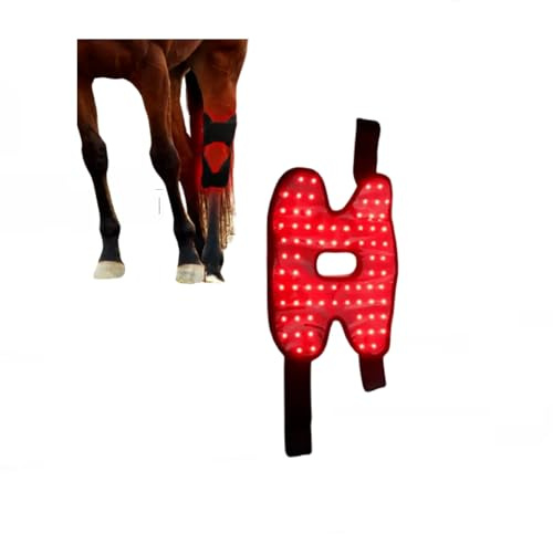 Zilynhom Rotlichttherapie-Bandage für Pferde – 660nm/850nm Infrarot-LED-Gerät zur Linderung von Schmerzen in Beinen,Knien und Gelenken bei Pferden,verstellbarer Heizgürtel 72 LEDs,USB-Aufladung,3 Modi