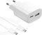 25W Chargeur Rapide pour Apple iPhone 16/16 Pro/16 Pro Max/16 Plus/15/15 Pro/15 Pro Max/15 Plus/iPad P ro/iPad Air, Samsung Galaxy, PD+QC Multiple Prise Secteur USB Type C Adaptateur et Câble USB C