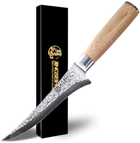 Couteau à Fileter Poisson et Viande, Noyau VG-10 en Acier Damas 67 Couches, Couteau de Pêche Premium Forgé pour Tranchant Durable et Nettoyage Parfait