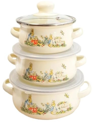 Cocotte Bol complémentaire en émail émaillé, vaisselle à Double oreilles avec couvercle, casseroles et poêles