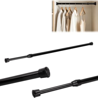 Hapivida Spannungs Vorhangstab Federspannungsstange, einstellbare Teleskopstange ohne Bohrfeder Fenster Schienendurchmesser 1,3 cm für Badezimmerschrank (55-90 cm)