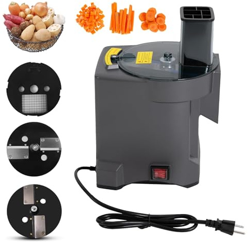 Kindevieft Tritatutto Elettrico per Verdure, Robot da Cucina Professionale, Tritatutto per Affettare (2,5 mm), Sminuzzare (2,5 mm), Tagliare a Cubetti (9 mm),Grey