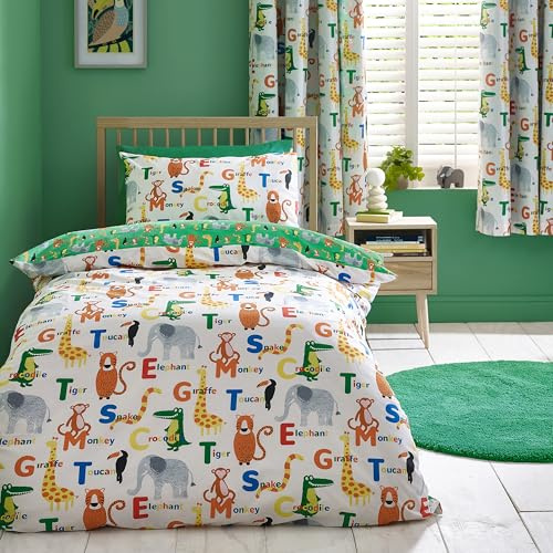 Catherine Lansfield Animal Magic Reversible Single Duvet Cover Set with Pillowcase Natural