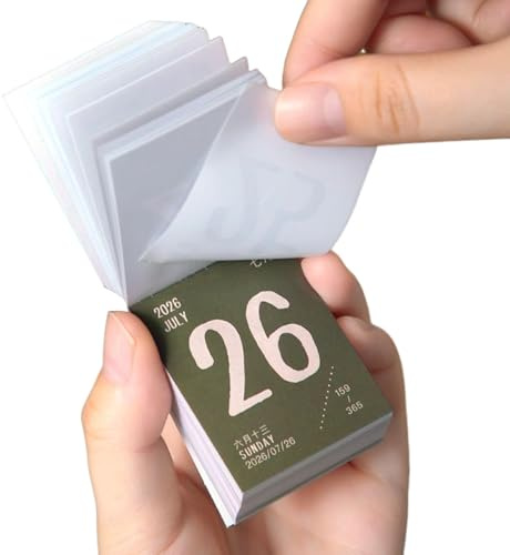 Raypontia Abreißkalender 2026, 4x5cm 365-Tage Tagesabreißkalender 2026, Kalender & Tischkalender Mit 365 Tage, Abreißkalender Aus Dickem Papier, Tageskalender Für Zuhause Büro Schule Reise