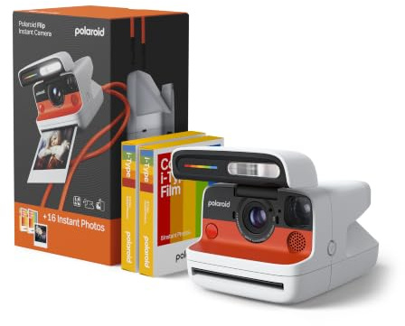 Polaroid Flip Instant Camera + Color Film Bundle (16 Photos Included) - White (6652) - Hyperfocal 4-Lens System, Sonar autofocus, and Sence Analysis with Bluetooth paired Companion app