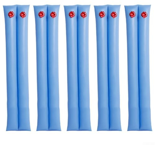 UrbanHui Bolsas de agua para cubierta de piscina de 8 pies, paquete de 10 tubos de PVC resistentes, válvula a prueba de fugas para protección de invierno, se adapta a piscinas enterradas y sobre el
