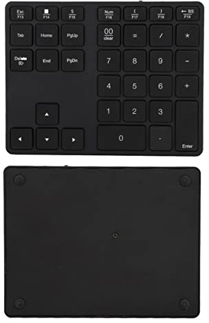 Naroote BT308 Tastierino Numerico Bluetooth a 35 Tasti per 8/10, Mini Tastiera Wireless per contabilità di Immissione Dati (BLACK)