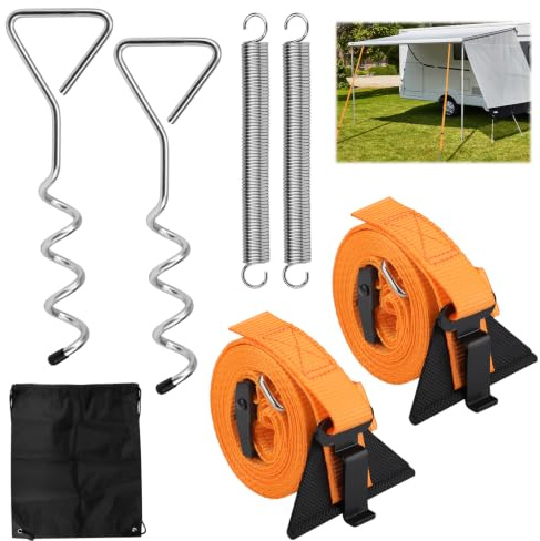 Juego de protección contra tormentas para toldo, caravana, camping, fijación, accesorios