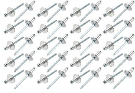 Sourcingmap 40 Pcs 5mm x 10mm x 14mm Aluminum Open End Large Flange Blind Rivets