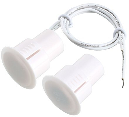 Sourcingmap N.C. Recessed Wired Security Window Door Contact Sensor Alarm Magnetic Reed Switch White RC-36