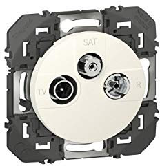 Prise TV-R-SAT 1 câble DOOXIE finition blanc