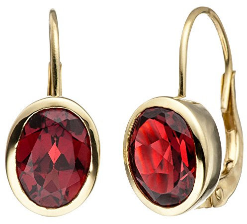 Jobo Damen-Ohrhänger aus 8 Karat 333 Gold mit Granat Oval