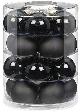 Magic Weihnachtskugeln Glas 6cm, 20 STK. Christbaumkugeln, Farbe: schwarz Opal matt