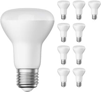 ledscom.de 10 Stück E27 LED Leuchtmittel, R63, warmweiß (2700 K), 8 W, 750lm, matt