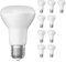 ledscom.de 10 Stück E27 LED Leuchtmittel, R63, warmweiß (2700 K), 8 W, 750lm, matt
