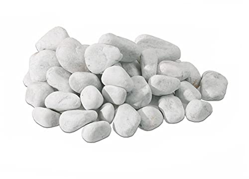Weiße Kieselsteine (3kg) - Dekorationsmaterial für Kamin - geeignet für Bioethanol-Kamine oder elektrische Kamine