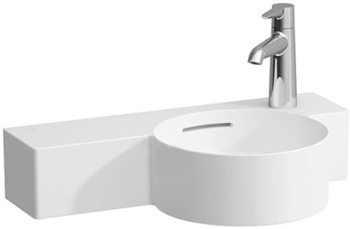 LAUFEN VAL Handwaschbecken, 1 Hahnloch rechts, mit Überlauf, 550x315mm, Ablage links, H8152847571061, Farbe: weiß matt