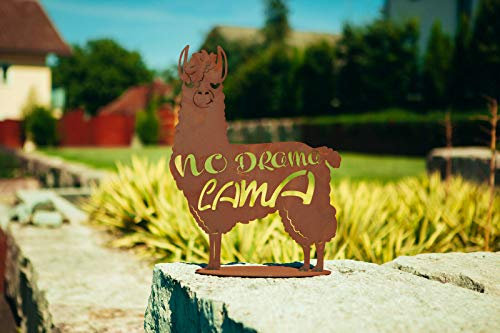 Metallfigur Edelrost Figur Lama Alpakka Skulptur Gartenfigur Tierfigur Rost