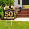 party greeting Happy 50. Geburtstag Hofschild Schwarz Gold 50 Geburtstag Party Dekorationen Rasen Schilder für Männer und Frauen 43 cm x 33 cm Kunststoff Bodenmontage
