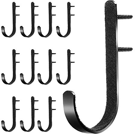 12 Pieces Black Metal Gun Racks Hooks Rifles Shotgun Hooks for Wall Mount Storage for Cabinets, Offices, Walls