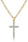 CERSLIMO Kreuz Kette Herren Damen, Kette mit Kreuz Gold Halskette Anhänger Kreuz AAA Zirkonia für Mädchen Jungen Freund