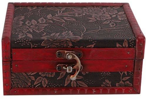 Bmocoen Leer Schatzkiste Schatztruhe Geschenkkorb Holzbox für Kartensammlung, Geldgeschenk und Wohnkultur Landhausstil Kindergeburtstag