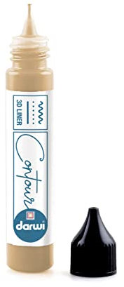 Darwi GLASS DA0690030050C - Botella aplicadora de pintura sobre vidrio, contorno en relieve con punta aplicador, color oro - 30 ml