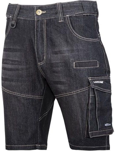 Lahti PRO Herren Jeans Cargo Herren-Arbeitsshorts Shorts | Größe: S | Farbe: Schwarz | Arbeitshose Sommer für Männer | Kurze Arbeitshosen | Hose aus Baumwolle | EN ISO 13688 | mit Werkzeug-Taschen