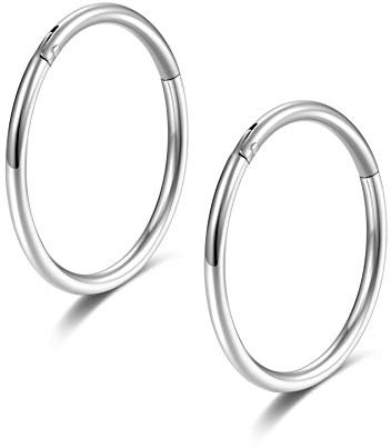 Lantine 16g 16mm Chirurgenstahl Ohr Knorpel Scharnier Clicker 1,2mm 16 Gauge Hoop Ohrringe