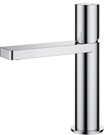 Krobec Waschtischarmatur aus Messing, verchromt, für Badezimmer, kaltes und warmes Wasser, Einhebelmischer für Waschbecken (chrom) modern elegant