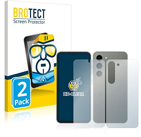 BROTECT 2 Stück Schutzfolie für Samsung Galaxy S23 (Display+Rückseite) Displayschutz Folie Made in Germany, Ultra-Klar