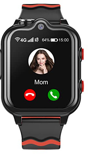 Smartwatch Kinder mit GPS und Telefon Uhr 4G WiFi Videoanruf SOS 2 Kameras Wasserdicht SMS Wecker Stoppuhr Klassenmodus Unbekannten Anruf Ablehnen Musik Video Player Geschenk für Jungen Mädchen