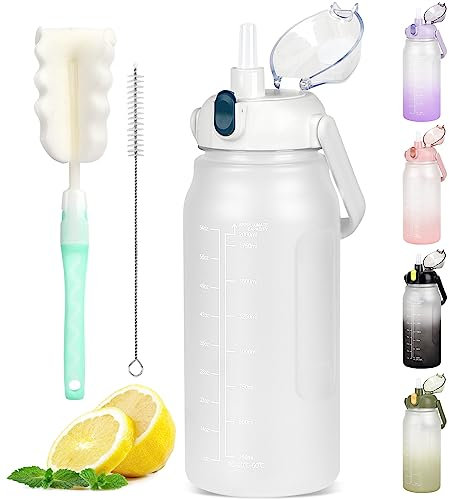 GXCROR Water Bottle 2L with Straw, 100% Leakproof Water Bottle, BPA Free Water bottle,Anti Rupture Drinking bottle for Daily use, Fitness and Outdoor Activities