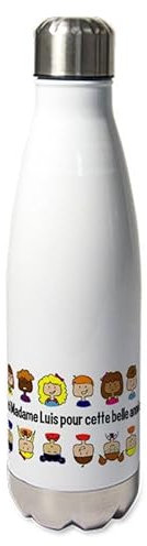 Amikado - Gourde isotherme personnalisée Merci Maîtresse - Contenance 500 ml - Acier Inoxydable - Cadeau fin d'année